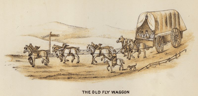 Treinadores e formação: The Old Fly Waggon (litografia) de English School