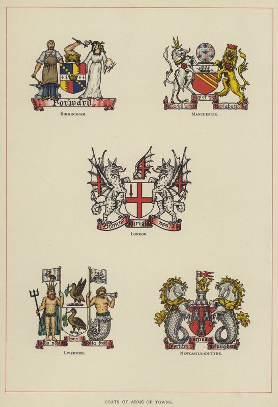 Brasões de armas das cidades (cor litho) de English School