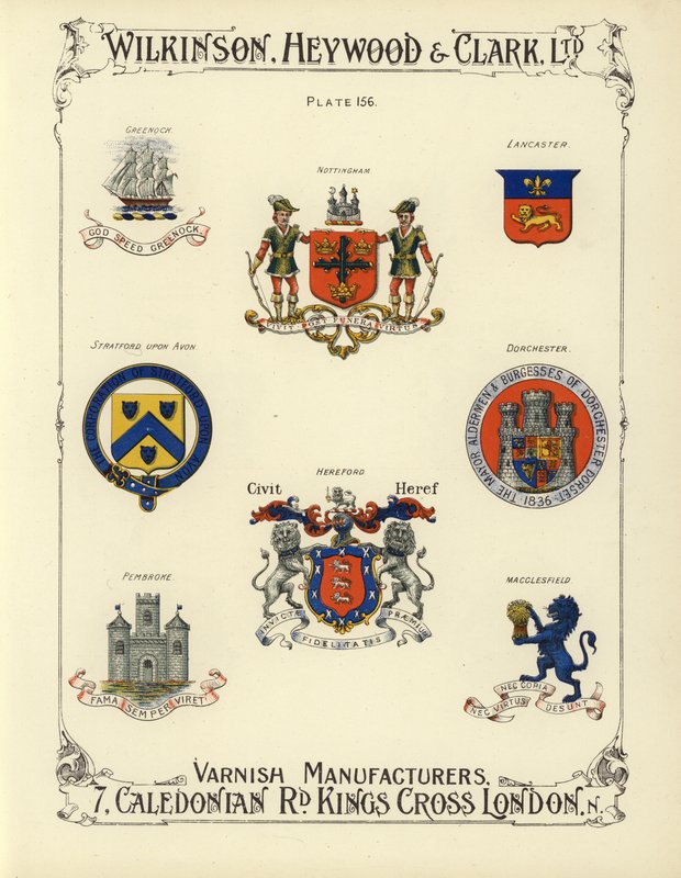 Escudos de armas das cidades britânicas (chromolitho) de English School