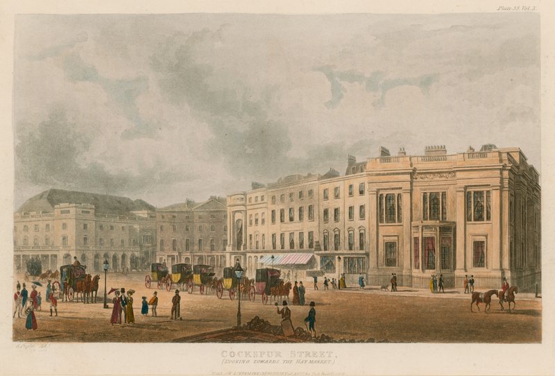 Cockspur Street, Londres, olhando para o Haymarket de English School