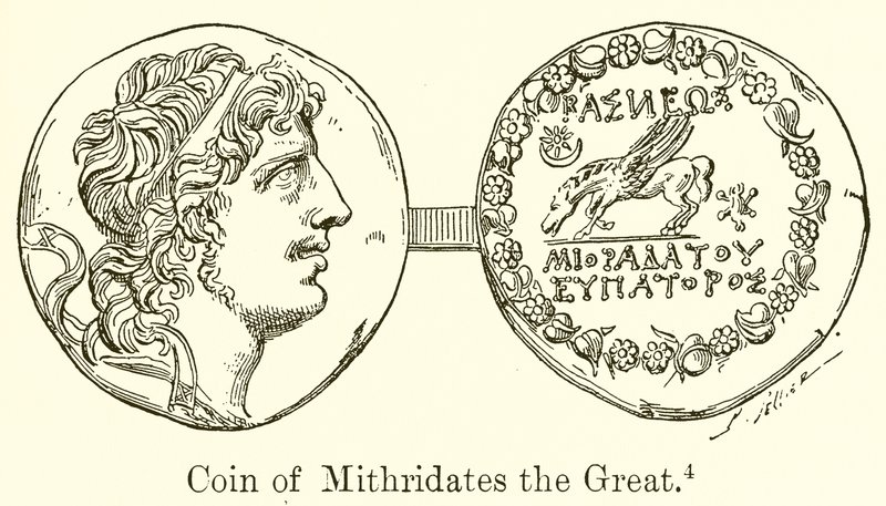 Moeda de Mitrídates, o Grande de English School