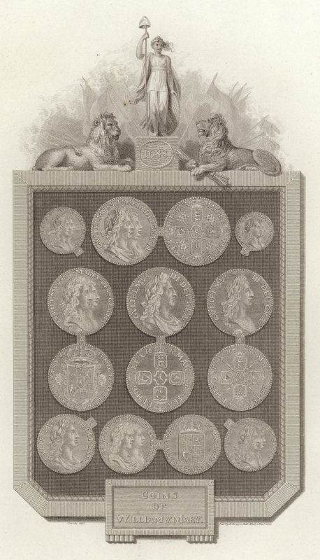 Moedas de William e Mary de English School