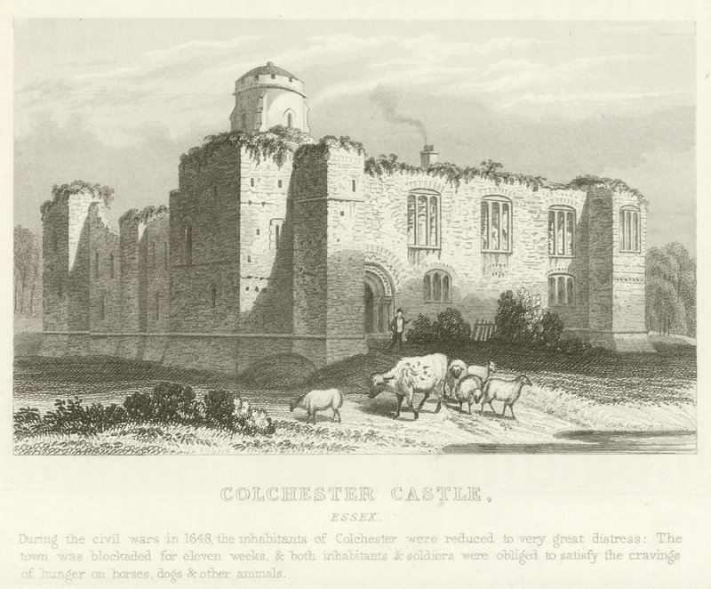 Colchester Castle, Essex (gravura) de English School