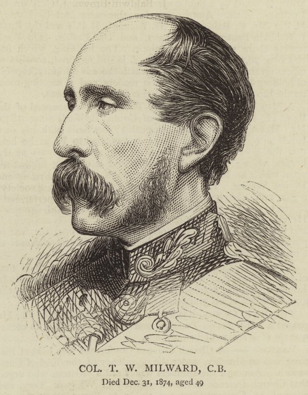 Coronel T W Milward, CB (gravura) de English School
