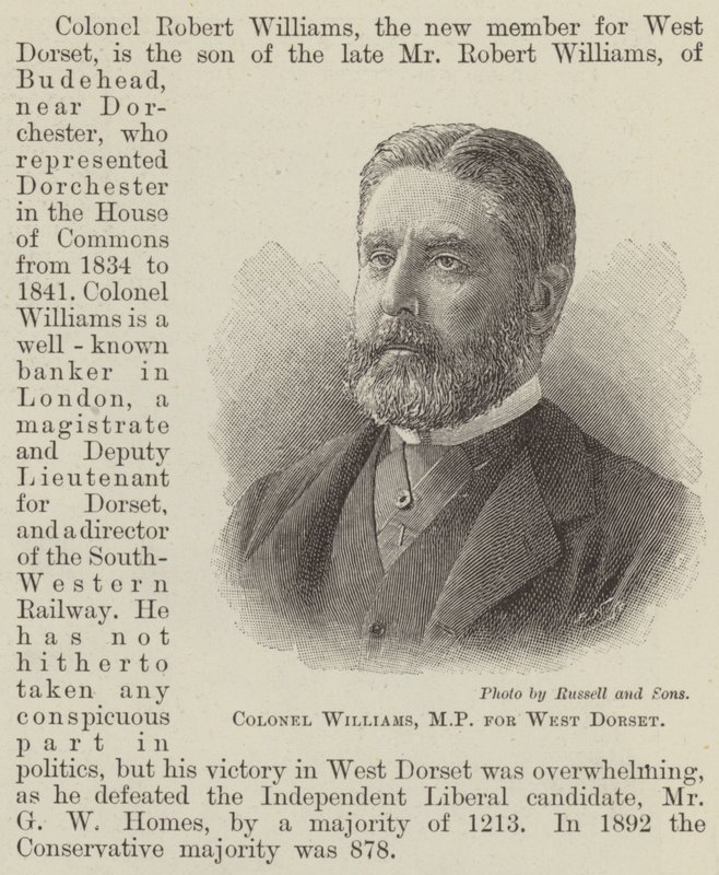 Coronel Williams, deputado por West Dorset (gravura) de English School