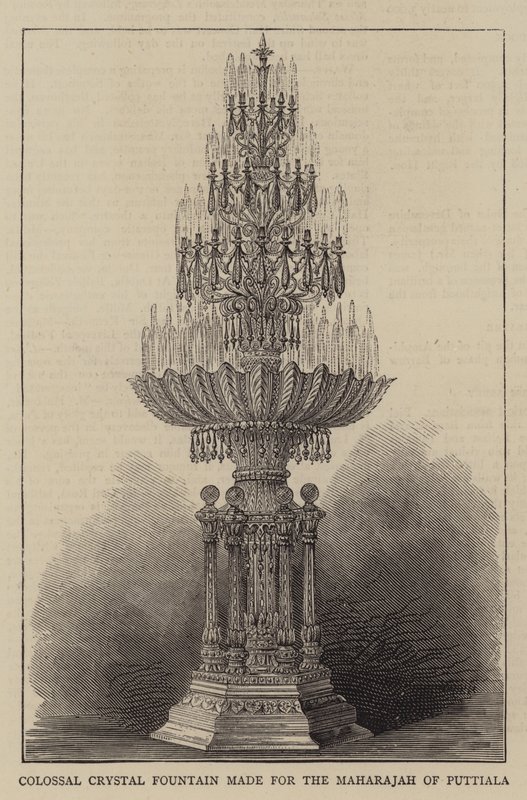 Fonte de Cristal Colossal feita para o Maharajah de Puttiala (gravura) de English School