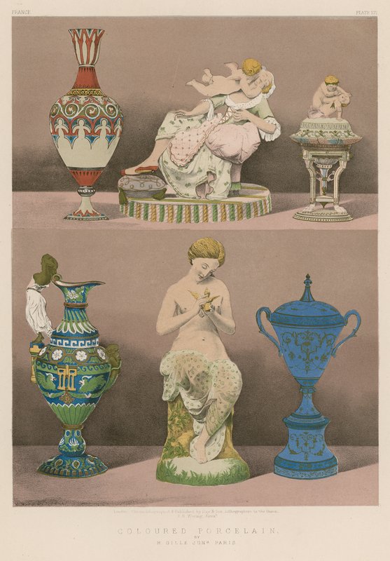 Porcelana Colorida por M Gille Junior, Paris de English School
