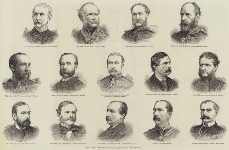 Oficiais de Comando da Guerra no Egipto (gravura) de English School