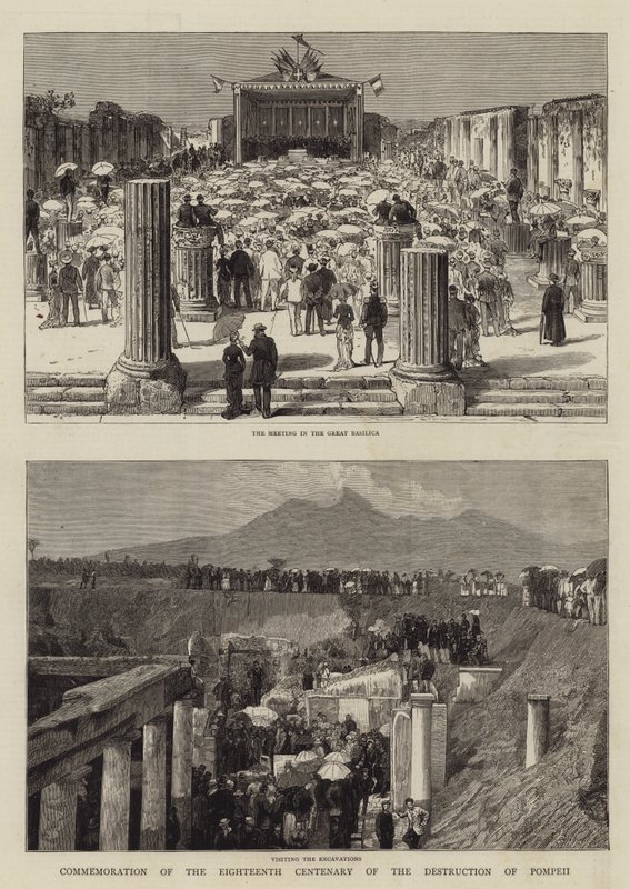 Comemoração do 18º Centenário da Destruição de Pompeia (gravura) de English School