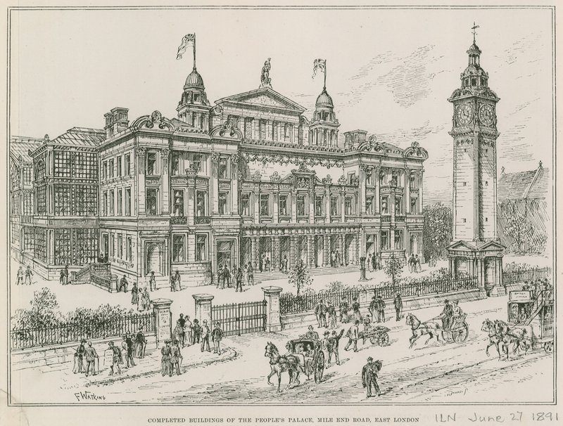 Edifícios concluídos do Palácio dos Povos, Mile End Road, East London de English School