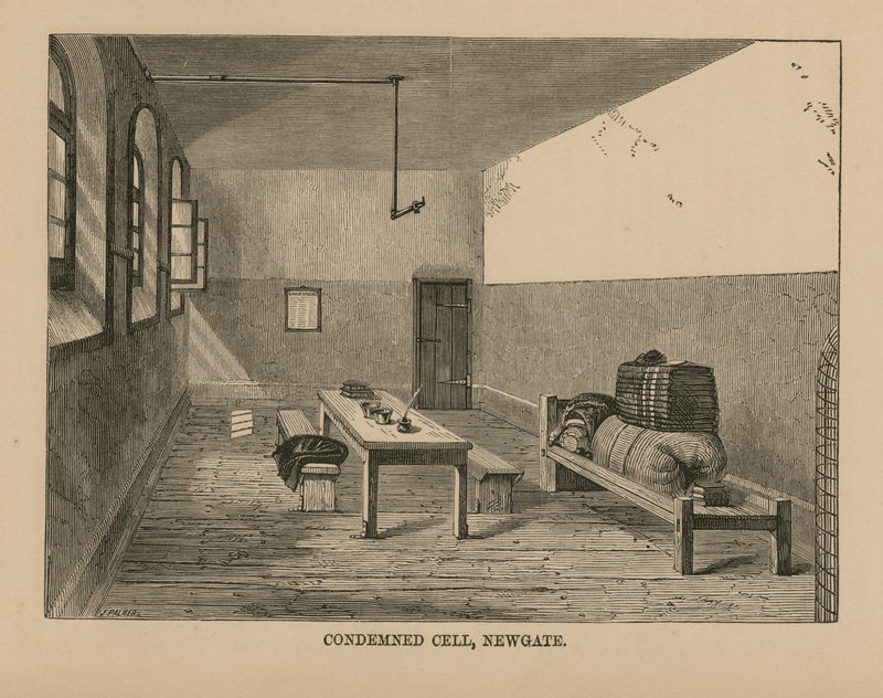 Cela condenada na prisão de Newgate de English School