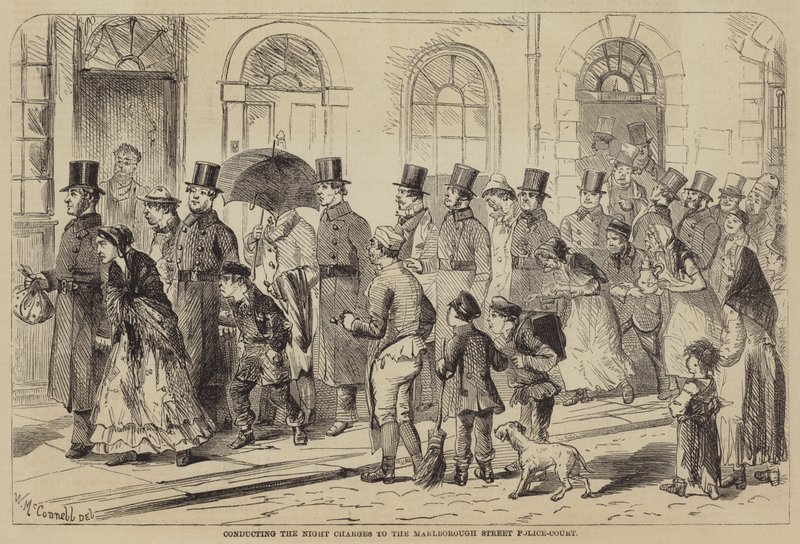 Conduzindo as Cobranças Noturnas para o Tribunal de Polícia de Marlborough Street (gravação) de English School