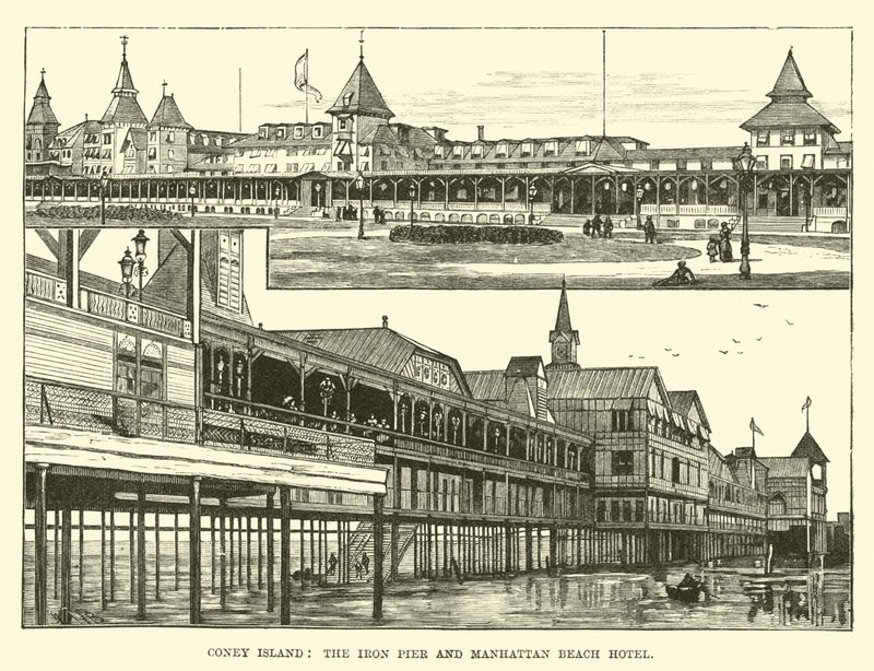 Coney Island, o Iron Pier e o Manhattan Beach Hotel de English School