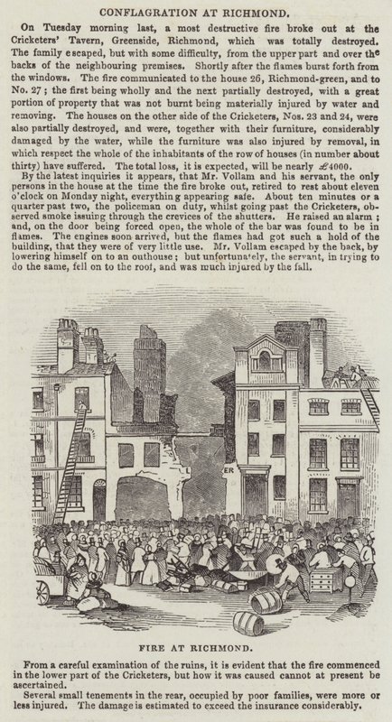 Conflagração em Richmond (gravura) de English School