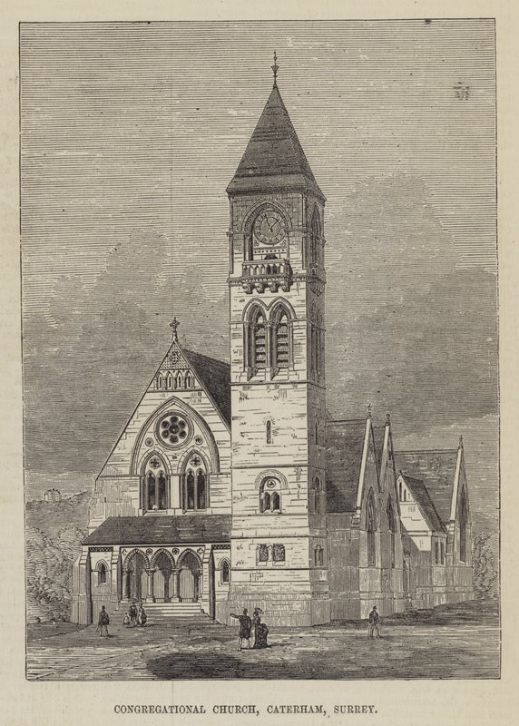 Igreja Congregacional, Caterham, Surrey (gravura) de English School