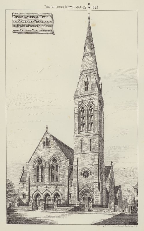 Congregational Church and Schools, Woodford (gravura) de English School