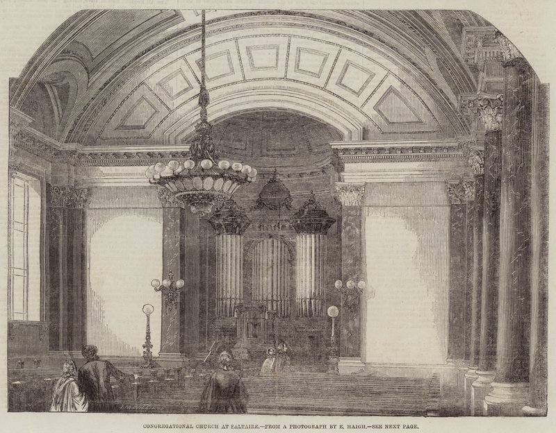 Igreja Congregacional em Saltaire (gravura) de English School