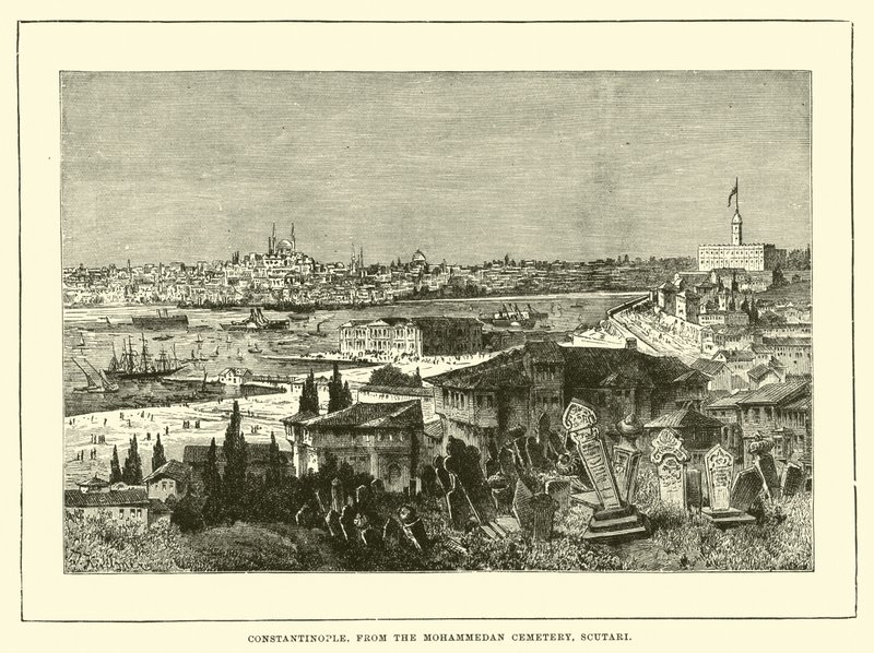 Constantinopla, do cemitério de Mohammedan, Scutari de English School