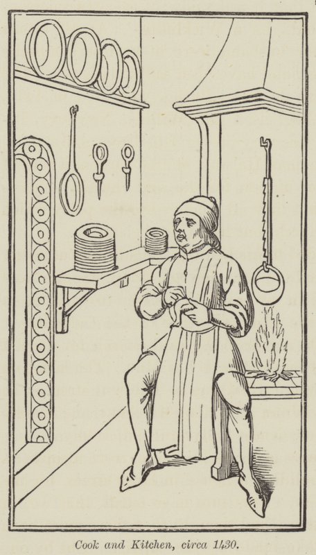 Cook and Kitchen, cerca de 1430 (gravura) de English School