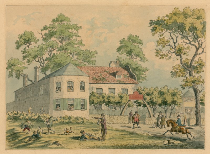 Casa de Copenhague, Londres; Aguarela original por FW Pailthorpe de English School
