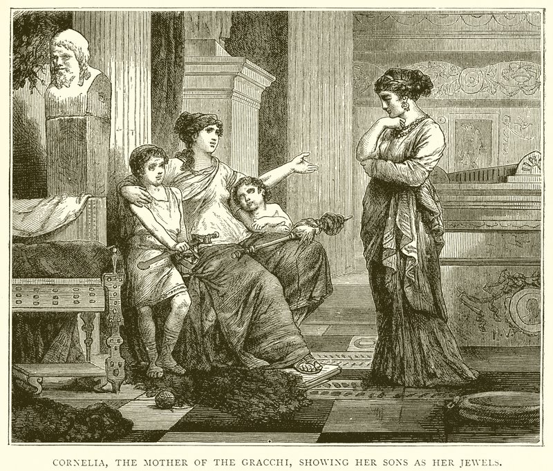 Cornelia, a mãe do Gracchi, mostrando seus filhos como suas jóias de English School