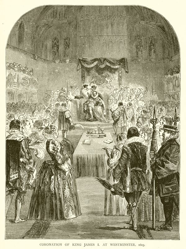Coroação do rei Jaime I em Westminster, 1603 de English School
