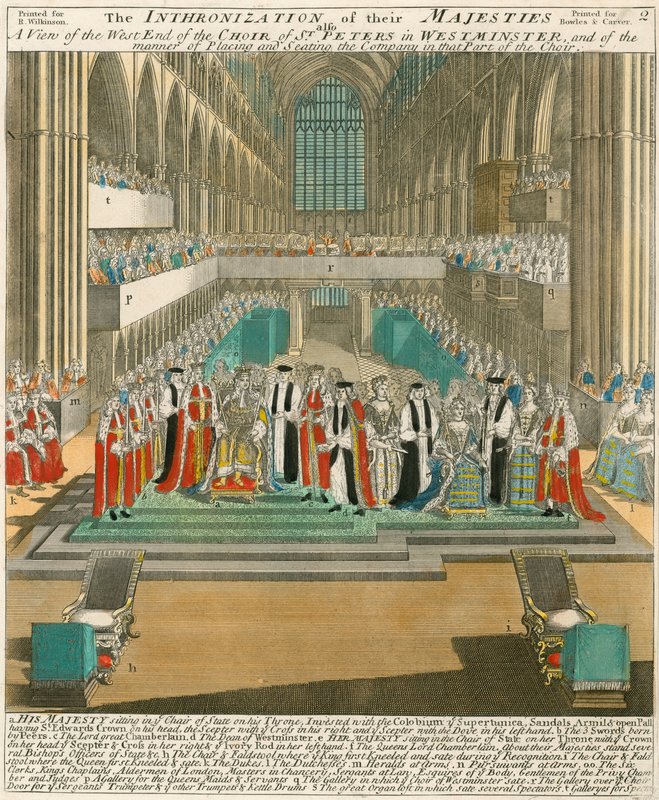 Coroação do Rei William III e da Rainha Maria em 11 de abril de 1689 de English School