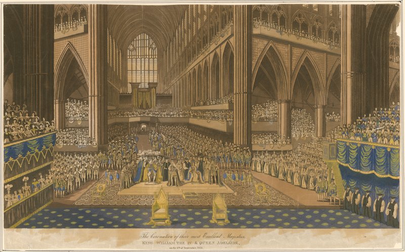 Coroação do rei William IV e da rainha Adelaide em 8 de setembro de 1831 de English School
