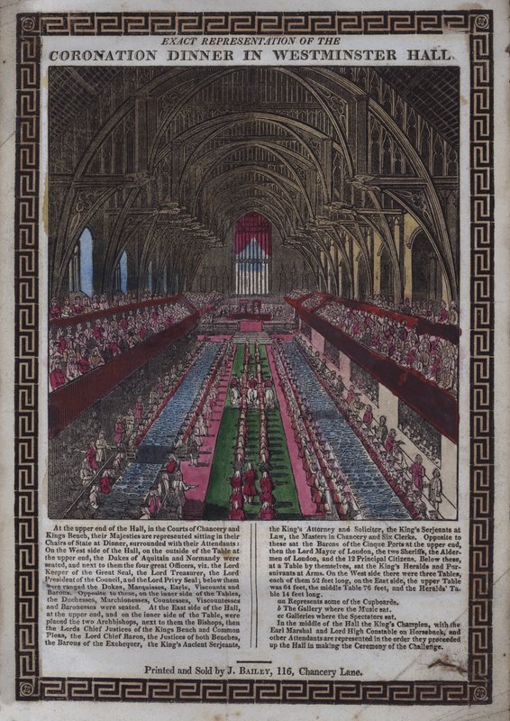 Coroação de Sua Majestade [ou seja, George III] em Westminster (xilogravura colorida) de English School
