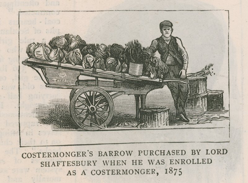 O mercenário barrow comprado por Lord Shaftesbury quando ele foi matriculado como um costermonger, 1875 de English School