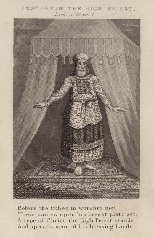 Figurino do Sumo Sacerdote, Êxodo XVIII, ver 4 (gravura) de English School