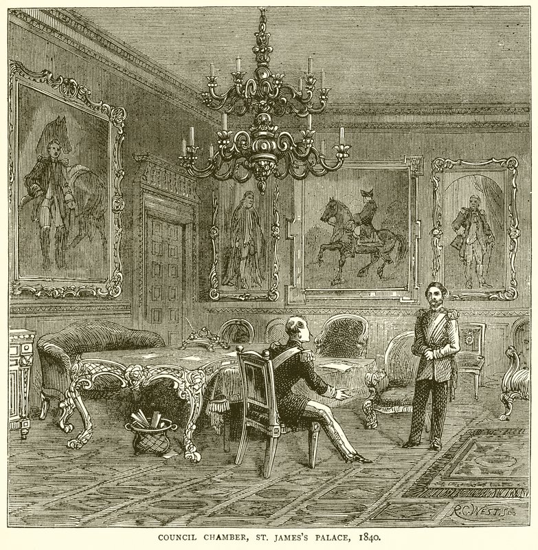 Câmara do Conselho, St. Jamess Palace, 1840 de English School