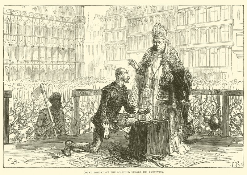 Conde Egmont no cadafalso antes de sua execução de English School