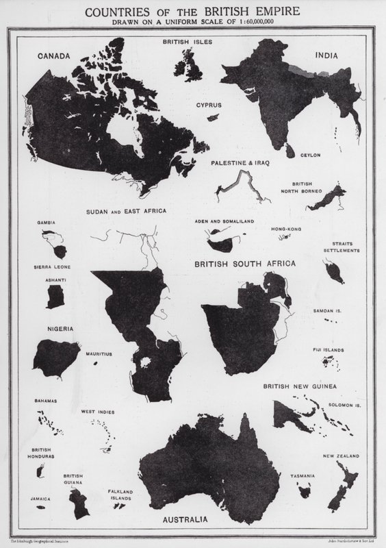 Países do Império Bristish (litografia) de English School