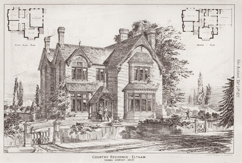 Country Residence, Eltham (gravura) de English School