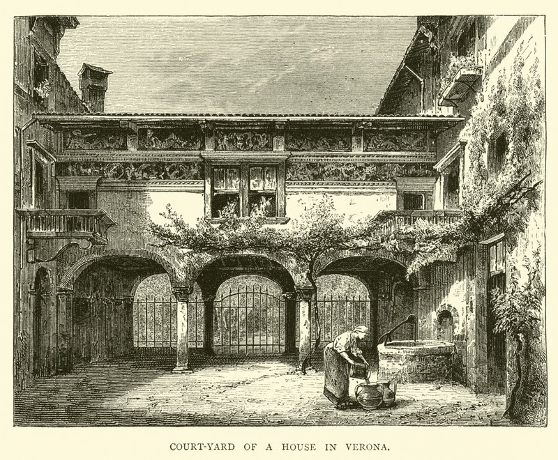 Pátio de uma casa em Verona de English School