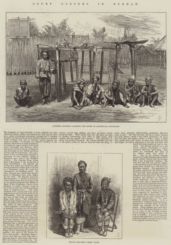 Alfândega do Tribunal em Burmah (gravura) de English School