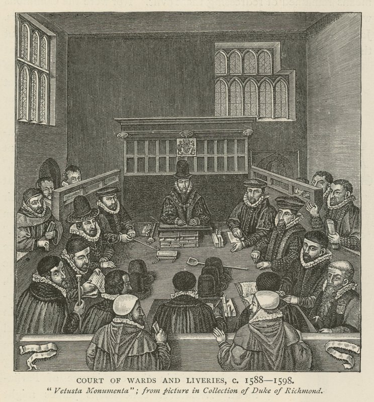 Tribunal de Wards e Liveries, cerca de 1588-1589 de English School
