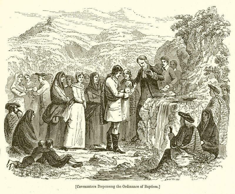 Covenanters Dispensando a Ordenança do Batismo de English School