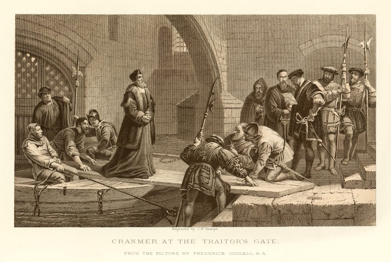 Cranmer no portão de traidores de English School