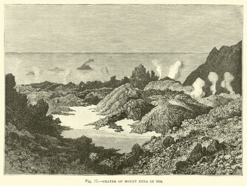 Cratera do Monte Etna em 1834 de English School