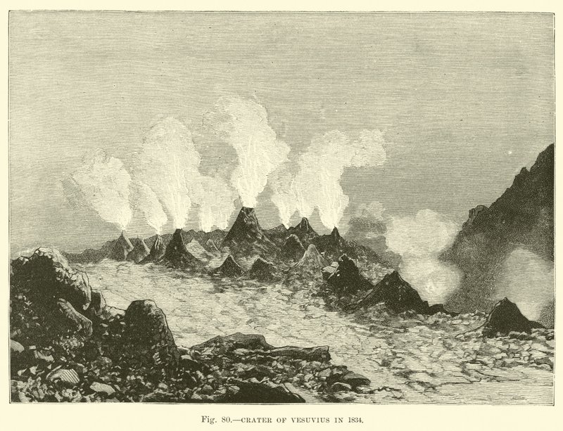 Cratera do Vesúvio em 1834 de English School
