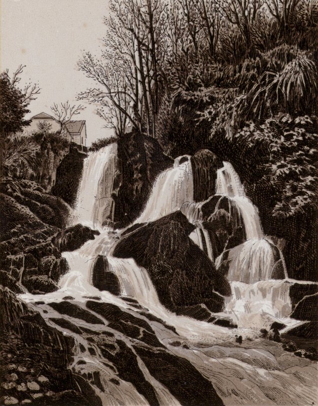 Crawfordsburn Falls (litho) de English School