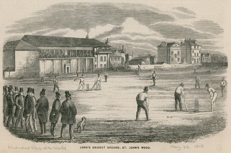 Jogo de críquete no Lords Cricket Ground, St Johns Wood de English School