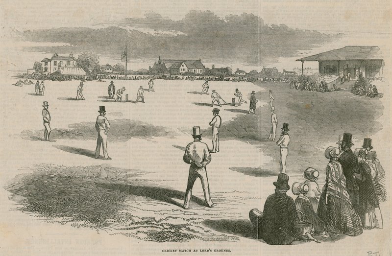 Jogo de críquete no Lords Grounds de English School