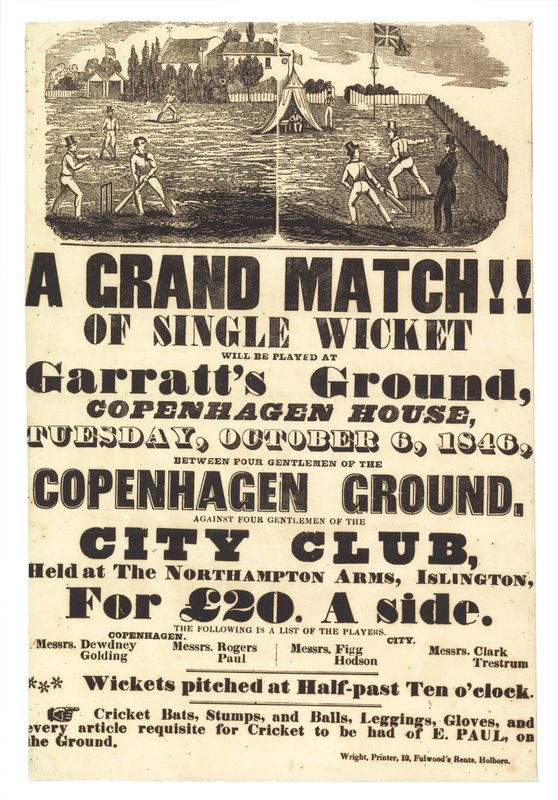 Jogo de críquete, 6 de outubro de 1846 de English School