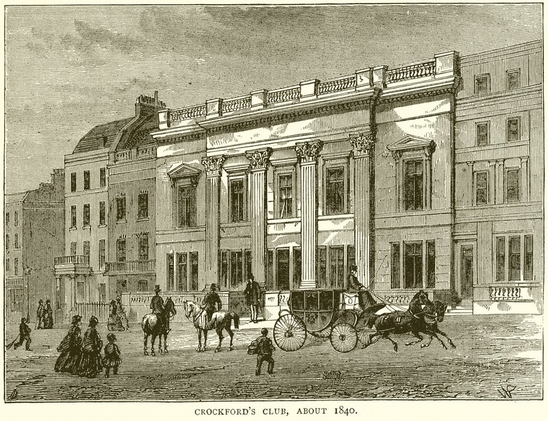 Crockfords Club, cerca de 1840 de English School
