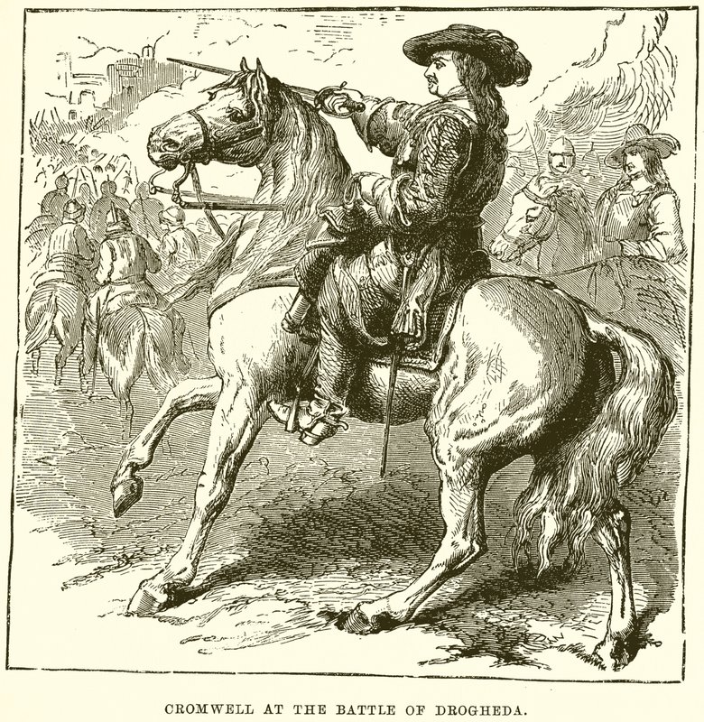 Cromwell na Batalha de Drogheda de English School