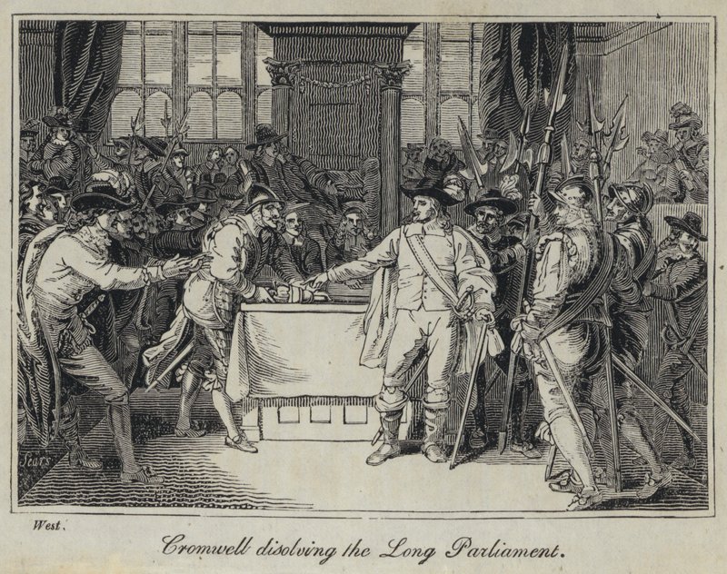 Cromwell dissolvendo o Parlamento Longo (gravação) de English School