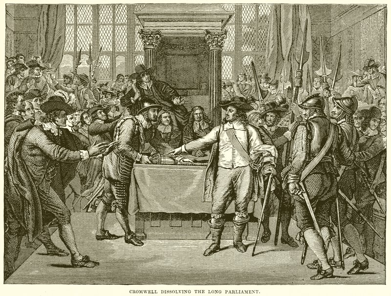 Cromwell dissolvendo o longo Parlamento de English School